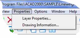 Properties Menu